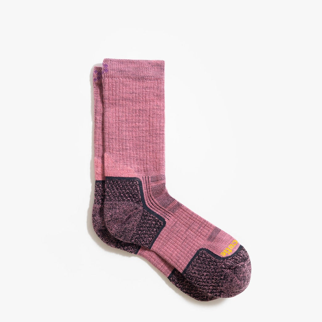 Women's strawberry hiking sock with performance features shown